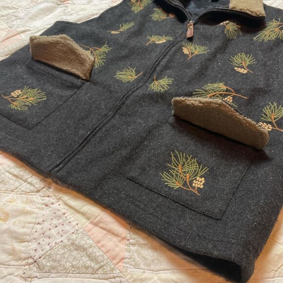 british khaki rare vintage dark charcoal gray sleeveless wool vest size medium - Picture 6 of 7